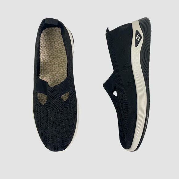 Chunky Slip On Bubble Sole Black Athleisure Workout Gym Running Sneaker 8.5 - Picture 1 of 8